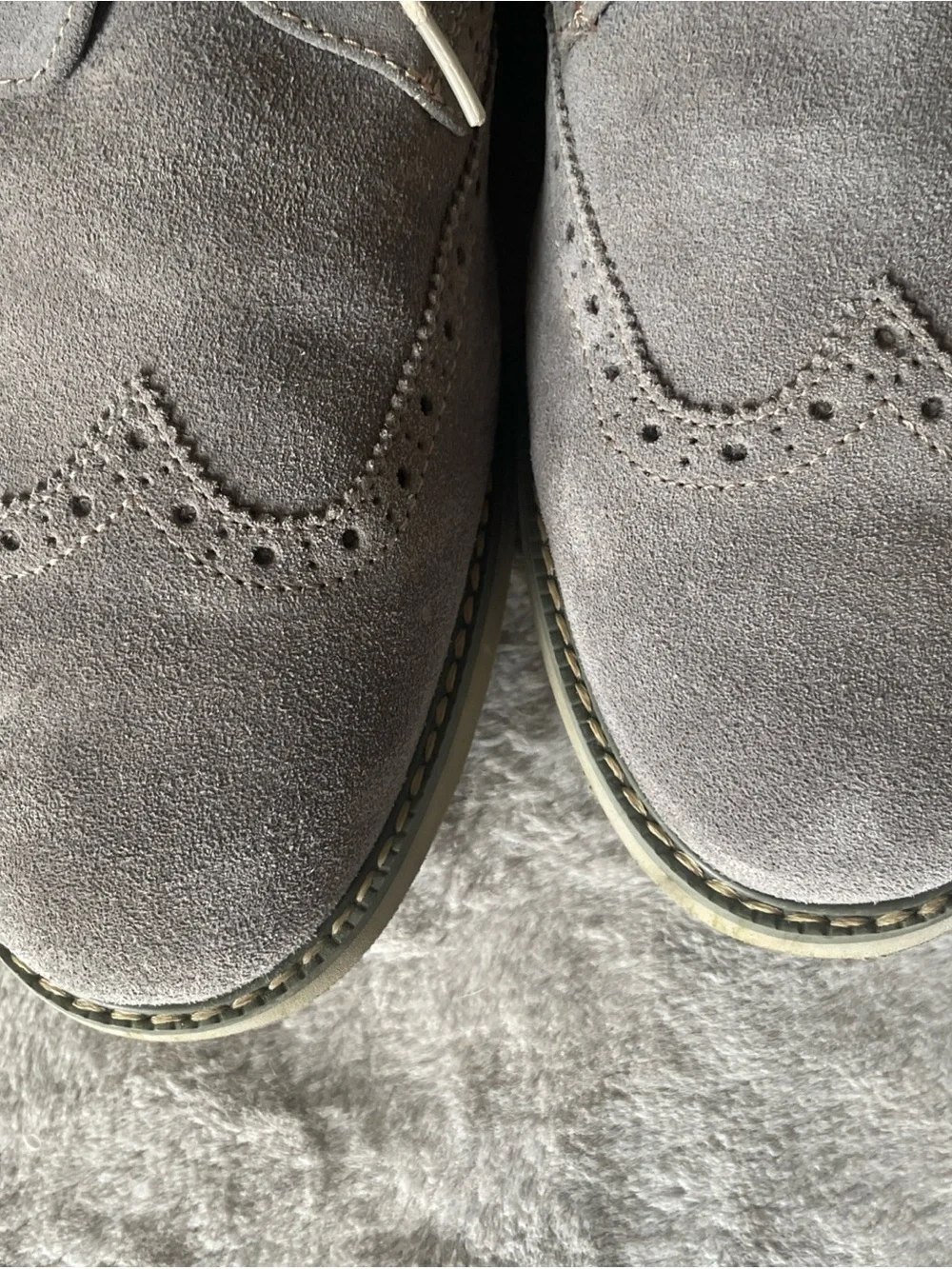 Florsheim Gray Suede Wingtip Derby Shoes 12.5 M